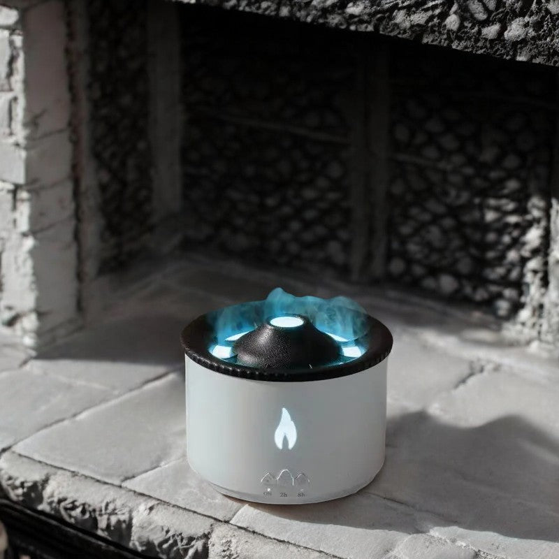 KINSCOTER Volcano Flame Aroma Diffuser Jellyfish Smoke Ring Air Humidifier 360ml Aromatherapy Essential Oil Diffuser Cool Gift