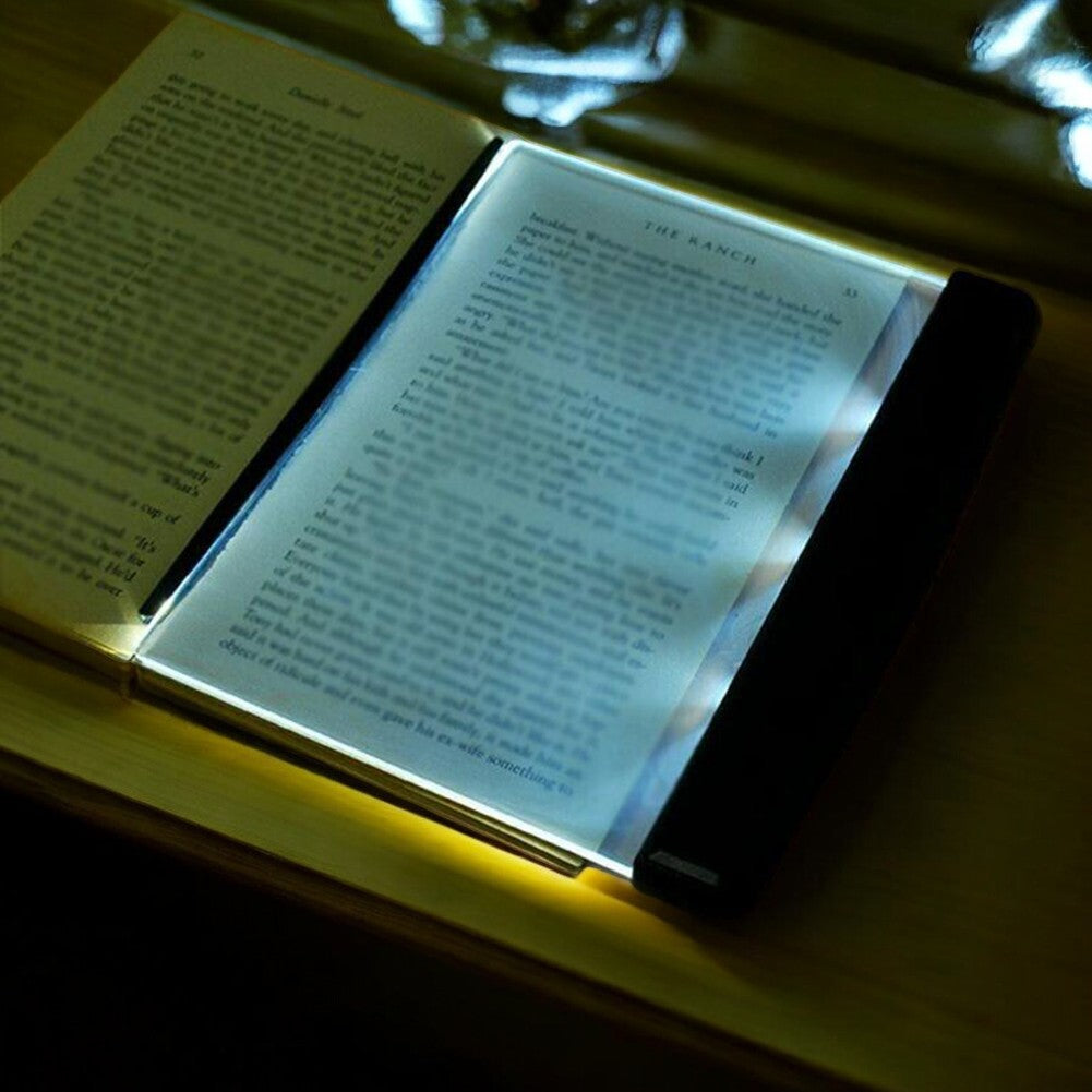 Flat Book Light Page Book Light for Reading In Bed At Night Clear LED Book Full Page Light Illuminator Panel Plate Lamp Board