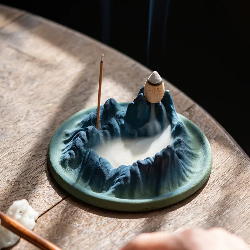 Thousands of Miles of Jiangshan Ceramic Plug-in Incense Burner Home Indoor Aromatherapy Stove Zen Ornaments Zen Decor  Waterfall