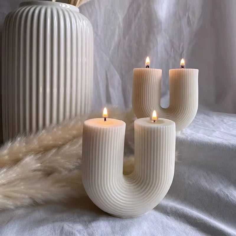 New U-Shaped Scented Candles for Home Decoration Geometric Rainbow Bridge Candle Room Decor Aroma Candles Room Decorative Velas